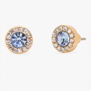 Kate Spade You're a gem Pave Halo studs in light sapp